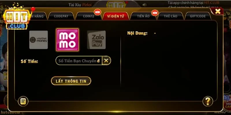 Các kênh nạp tiền HIT CLUB phổ biến Các kênh nạp tiền HIT CLUB phổ biến
