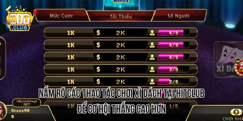 Nắm rõ các thao tác chơi xì dách tại HITCLUB để cơ hội thắng cao hơn Nắm rõ các thao tác chơi xì dách tại HITCLUB để cơ hội thắng cao hơn