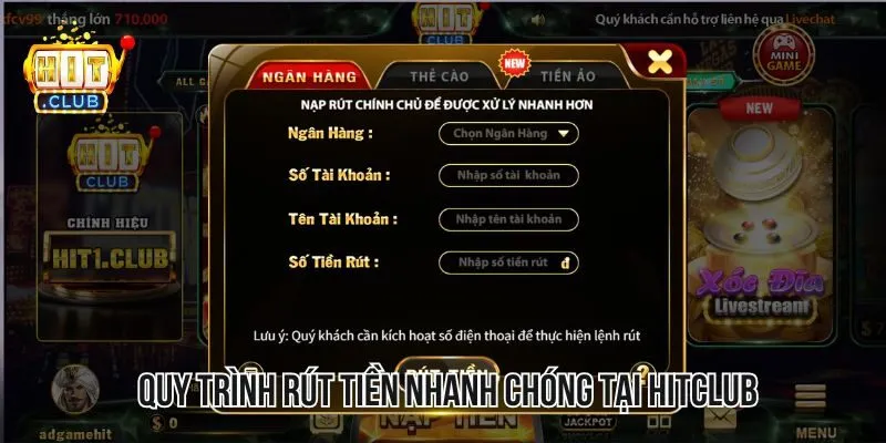 Quy trình rút tiền nhanh chóng tại HITCLUB Quy trình rút tiền nhanh chóng tại HITCLUB